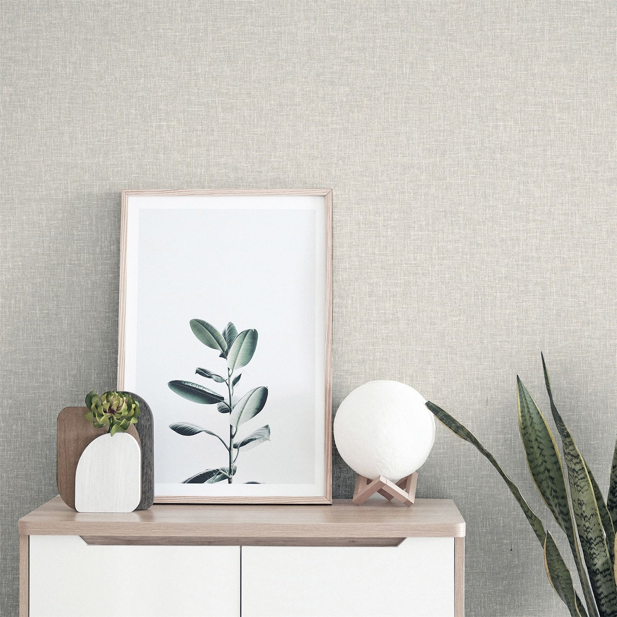 Arthouse Linen Texture Wallpaper with Linen-Look Finish – Paste the Paper Neutral Wall Covering, Natural