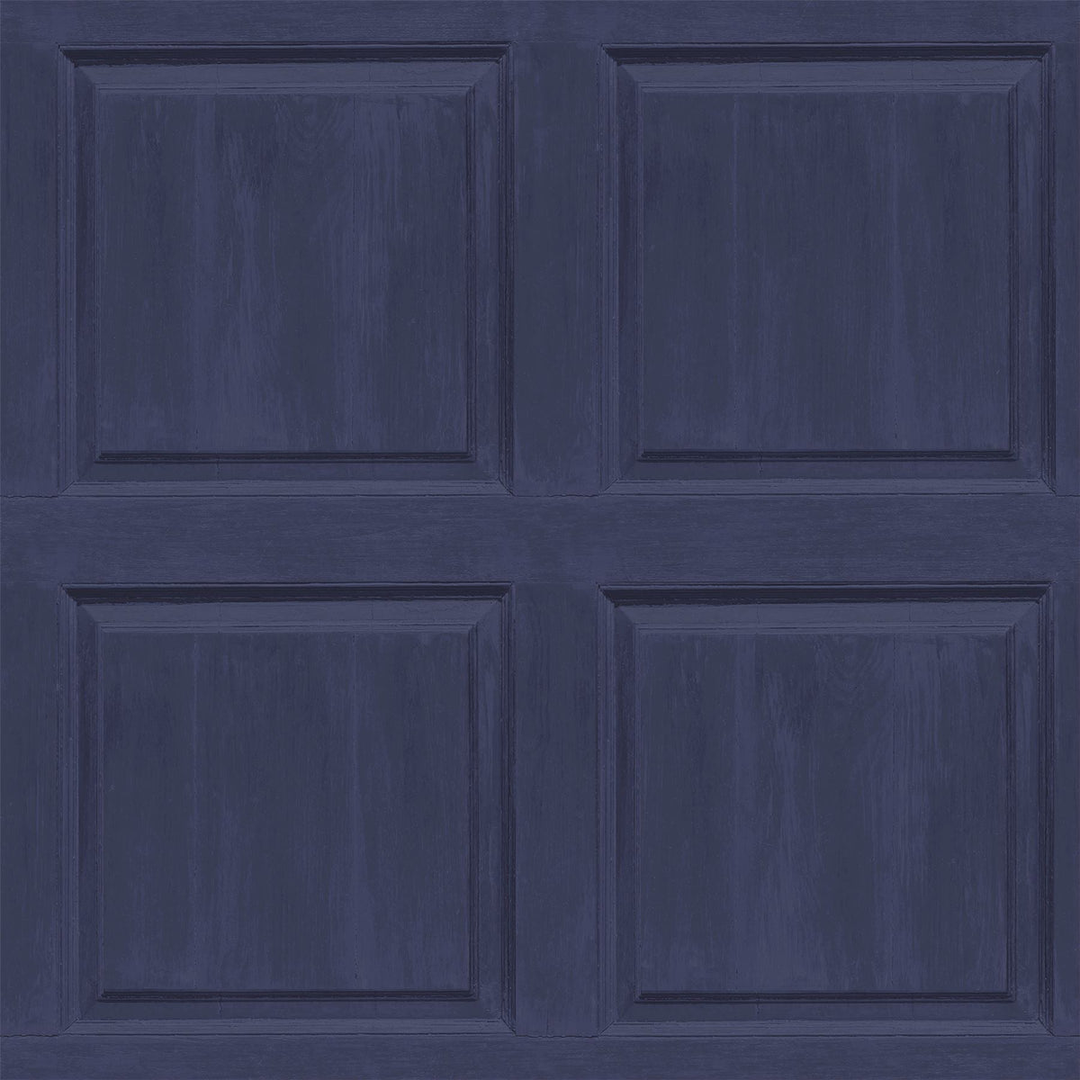 Arthouse Washed Panel Wallpaper – Navy Faux Panelling Effect with Visible Wood Grain, Feature Wall or Room
