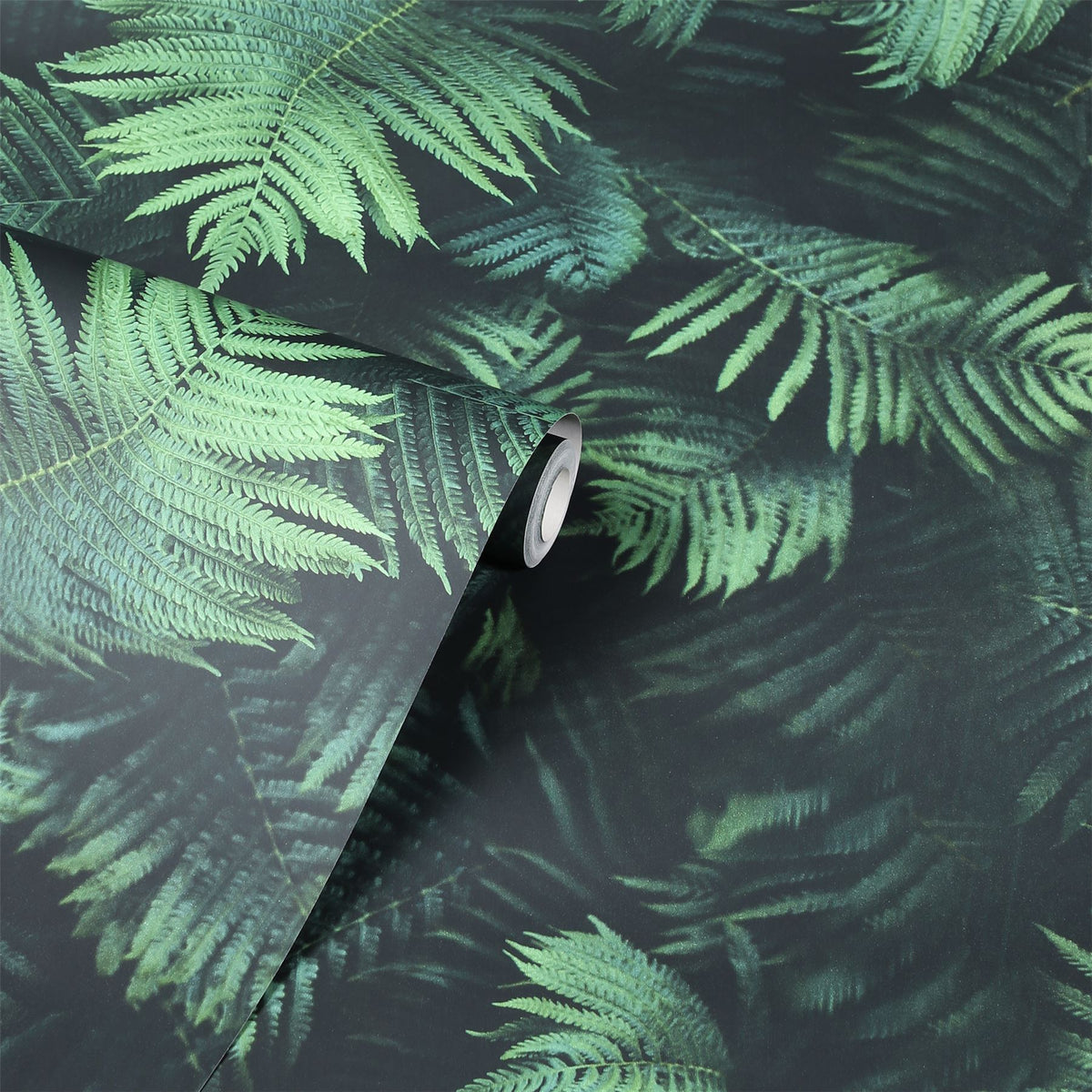Arthouse Fern Wall Wallpaper – Photographic 3D-Effect Deep Green Fern Leaves, Paste the Paper