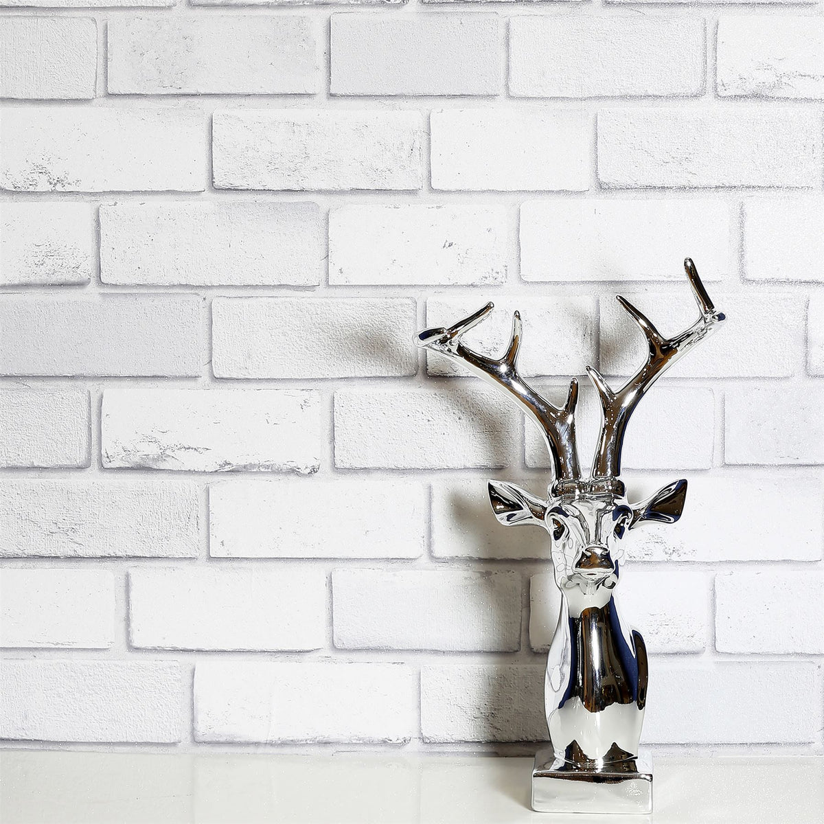 Arthouse Diamond Brick Vinyl Wallpaper with All-Over Sparkle – Hardwearing Textured Paste the Paper, White