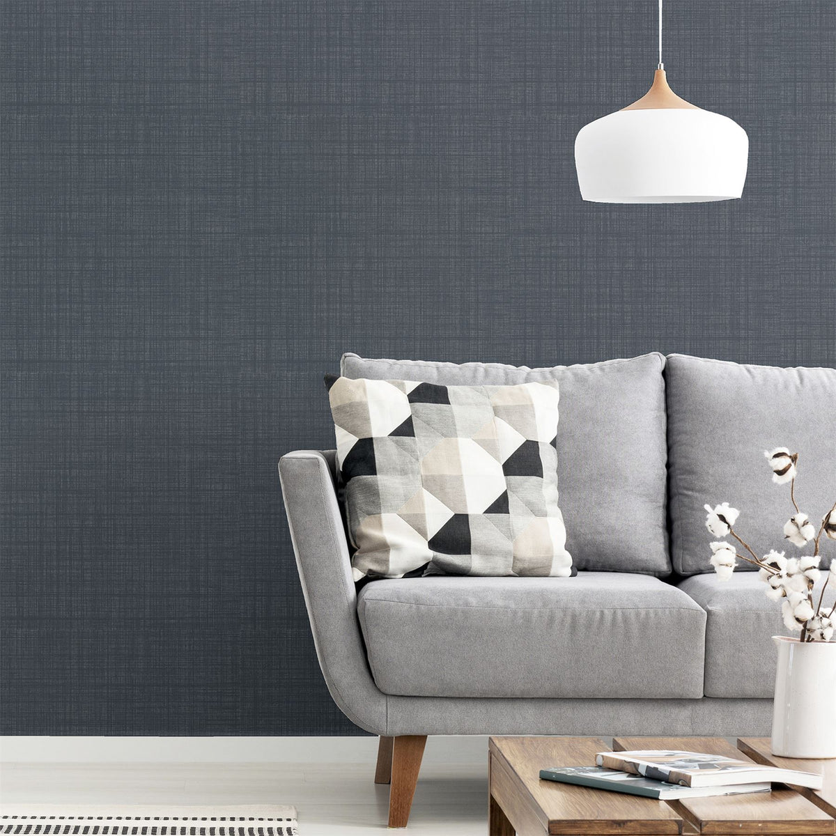 Arthouse Weave Texture Wallpaper with Woven Look – Paste the Paper Feature Wall or Full Room, Dark Grey