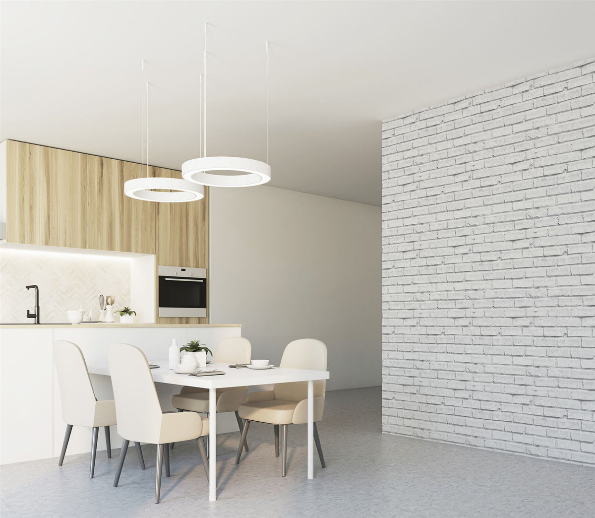 Arthouse White Brick Wallpaper – Timeless Painted Brick Effect for Urban Loft Style Rooms, White
