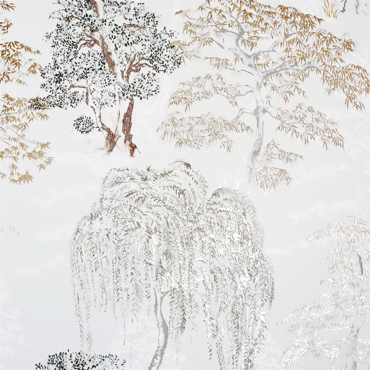Arthouse Oriental Garden Wallpaper with Tree Design, Easy to Hang – Feature Wall or Whole Room, Natural
