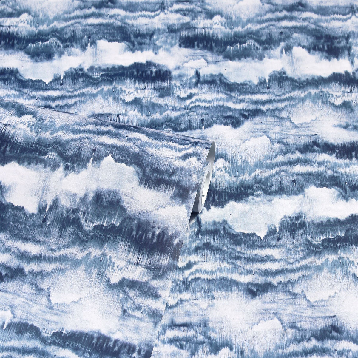 Arthouse Painted Canvas Expressionist Wallpaper – Paste the Wall Feature Wall Design, Navy