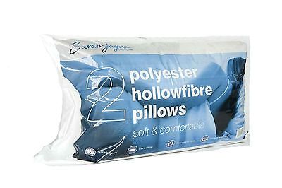 Sarah Jayne Polyester 500g Hollow Fibre Pillow Pair – Soft Bedding Set of 2