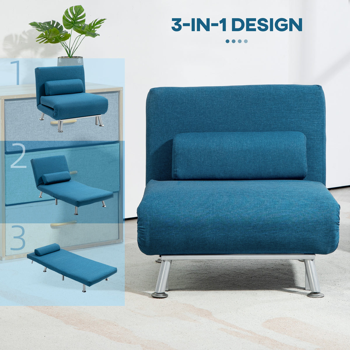 HOMCOM convertible chair steel frame detail