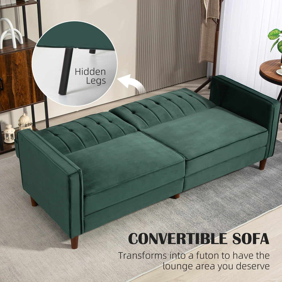 HOMCOM sofa bed independently adjustable backs