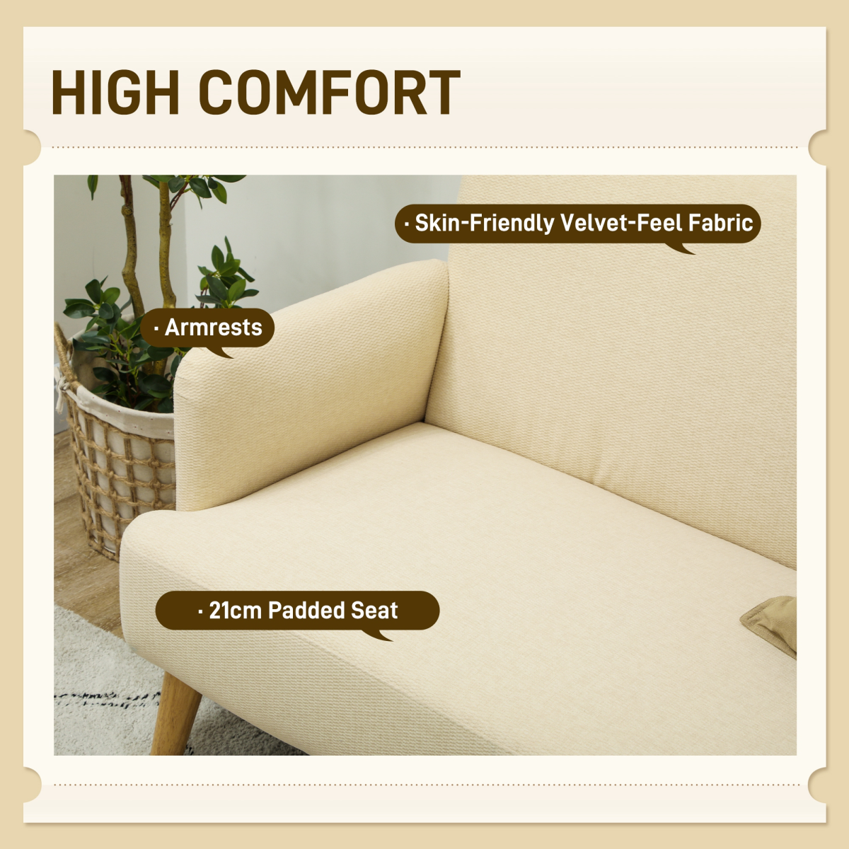 HOMCOM 2-seater sofa, front view