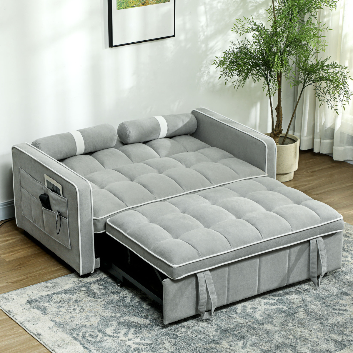 HOMCOM sofa bed in a living room setting