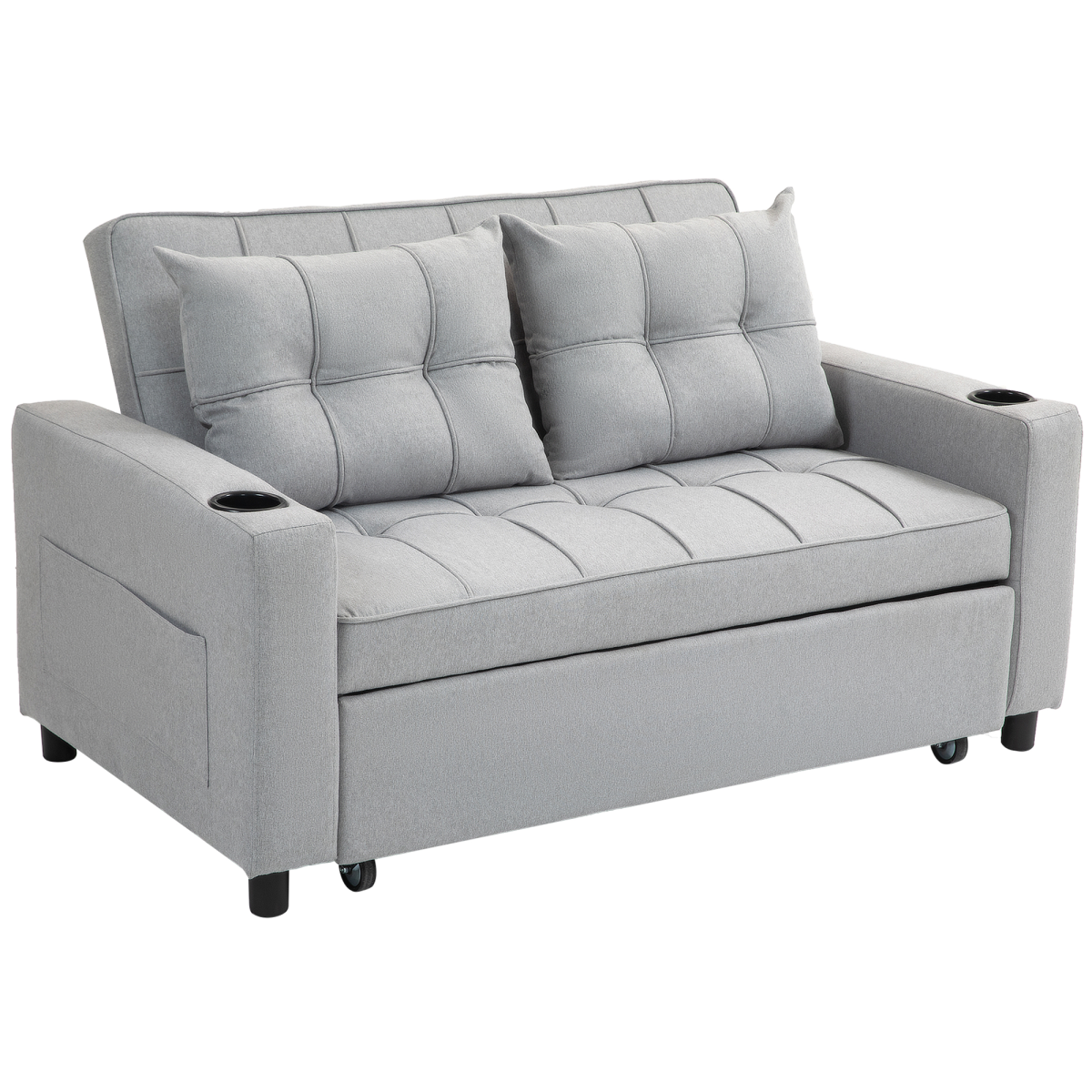 HOMCOM sofa bed reclined into lounger position