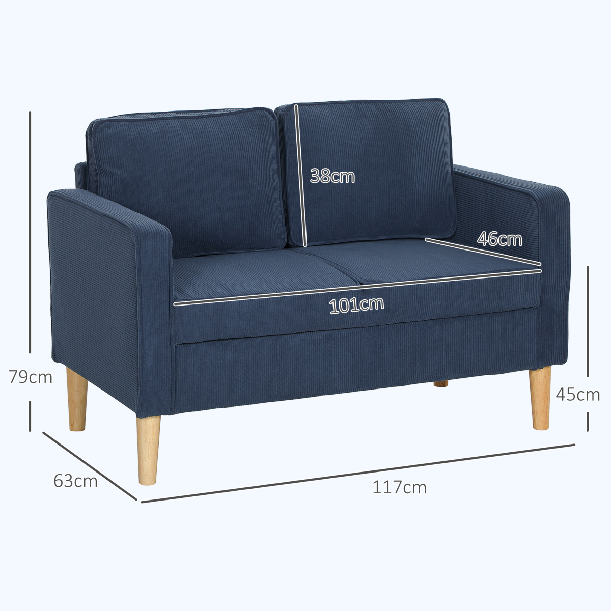 HOMCOM compact sofa in a small living room setting