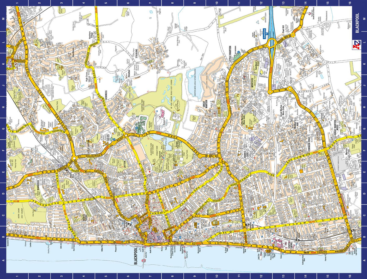 A to Z Map of Blackpool 1000 Piece Jigsaw Puzzle – Collins Street Map Puzzle with Guide Print & Index