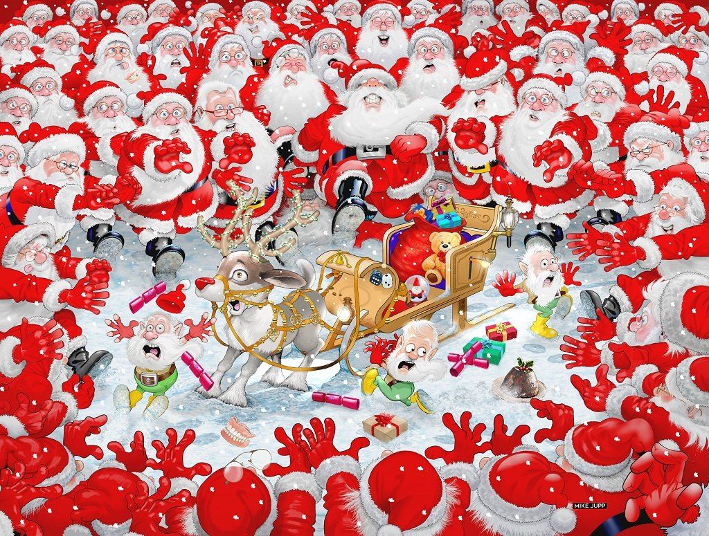 Christmas Scramble by Mike Jupp – 1000 Piece Jigsaw Puzzle, Exclusive Festive Design