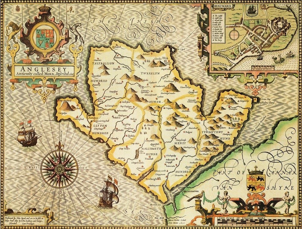 John Speed Anglesey Historical Map 1000 Piece Jigsaw Puzzle with Free A3 Guide Print – 1610 Map, 66 x 50cm