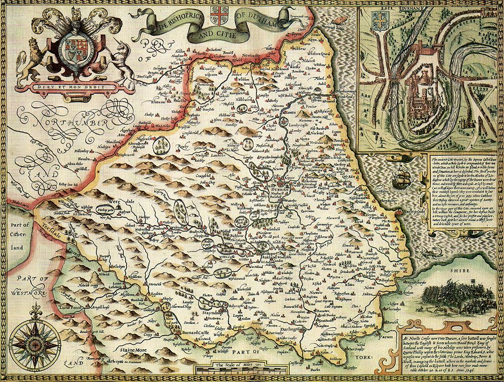 Durham Historical Map 1000 Piece Jigsaw Puzzle (1610) – John Speed Atlas Print with Free A3 Guide