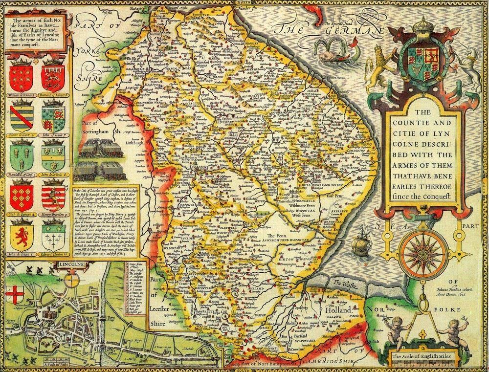 Lincolnshire Historical Map 1000 Piece Jigsaw Puzzle (1610) – John Speed Atlas Print with Free A3 Guide