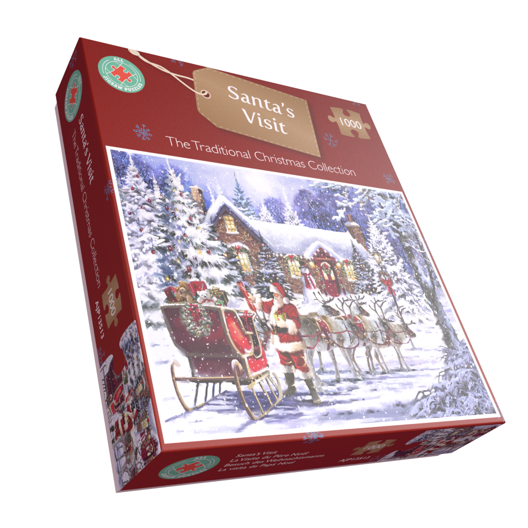All Jigsaw Puzzles Santa's Visit 1000 Piece Jigsaw Puzzle – Nostalgic Christmas Scene, Festive Gift