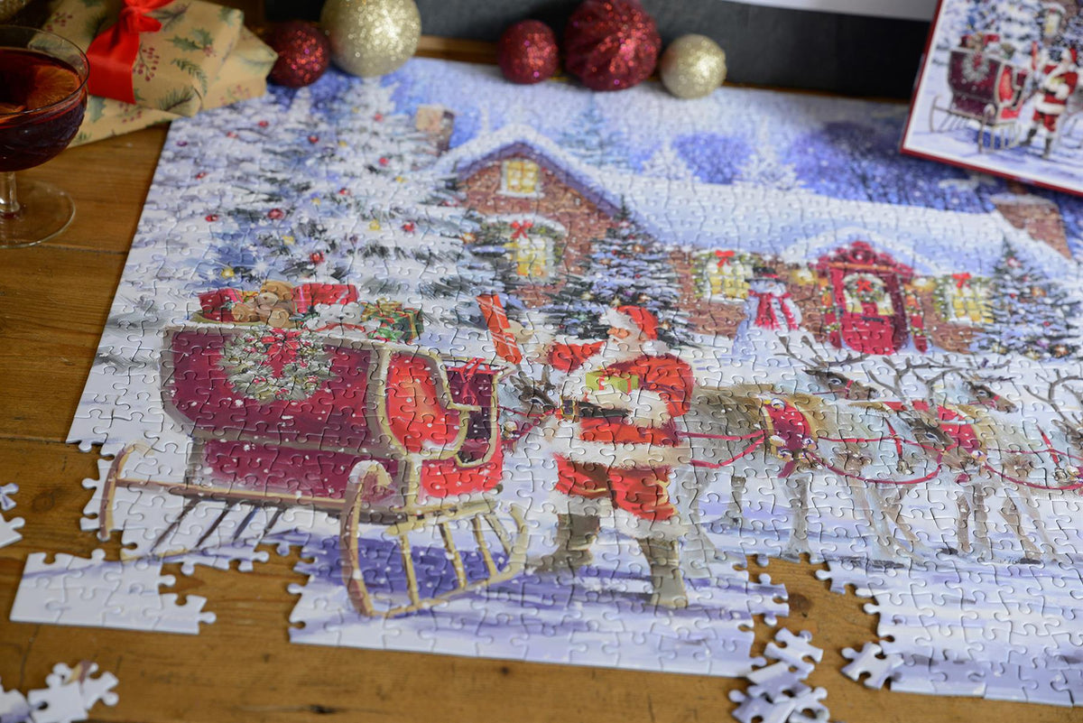 All Jigsaw Puzzles Santa's Visit 1000 Piece Jigsaw Puzzle – Nostalgic Christmas Scene, Festive Gift