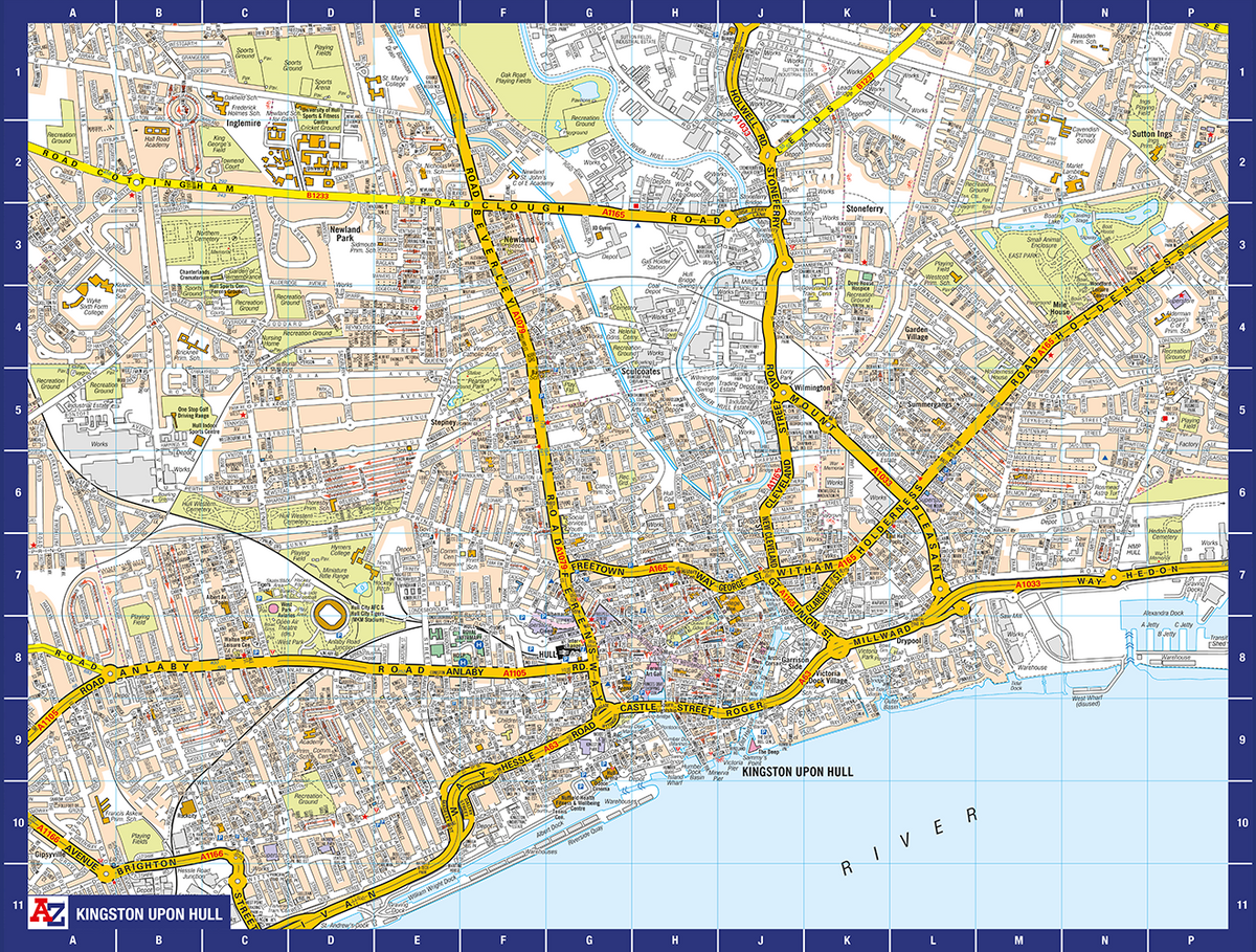 A to Z Map of Kingston upon Hull 1000 Piece Jigsaw Puzzle – Collins Street Map with Guide Print and Index