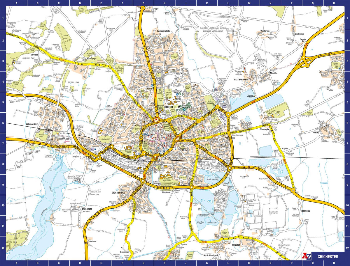 A to Z Map of Chichester 1000 Piece Jigsaw Puzzle with Guide Print & Full Index – Collins Street Map Gift