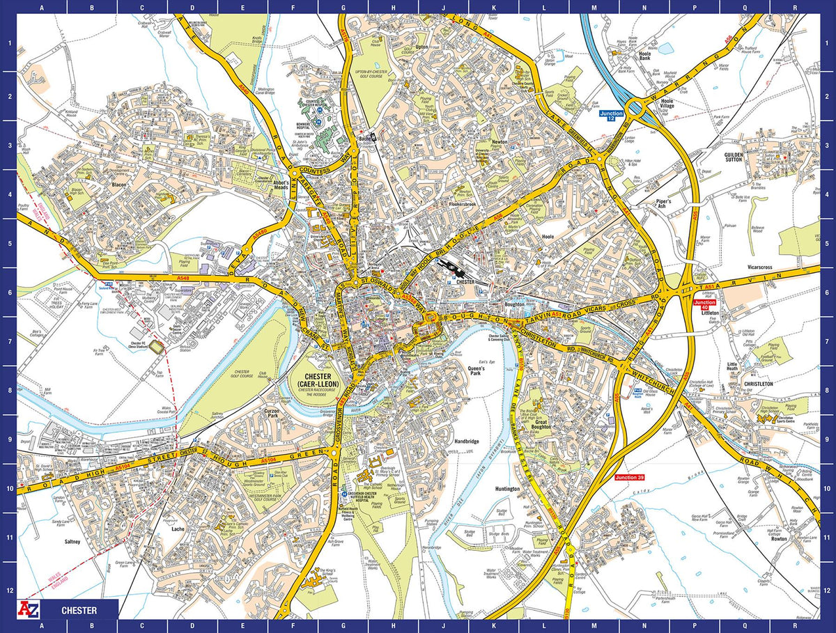 A to Z Map of Chester 1000 Piece Jigsaw Puzzle with Guide Print & Full Index – Collins Street Map Gift