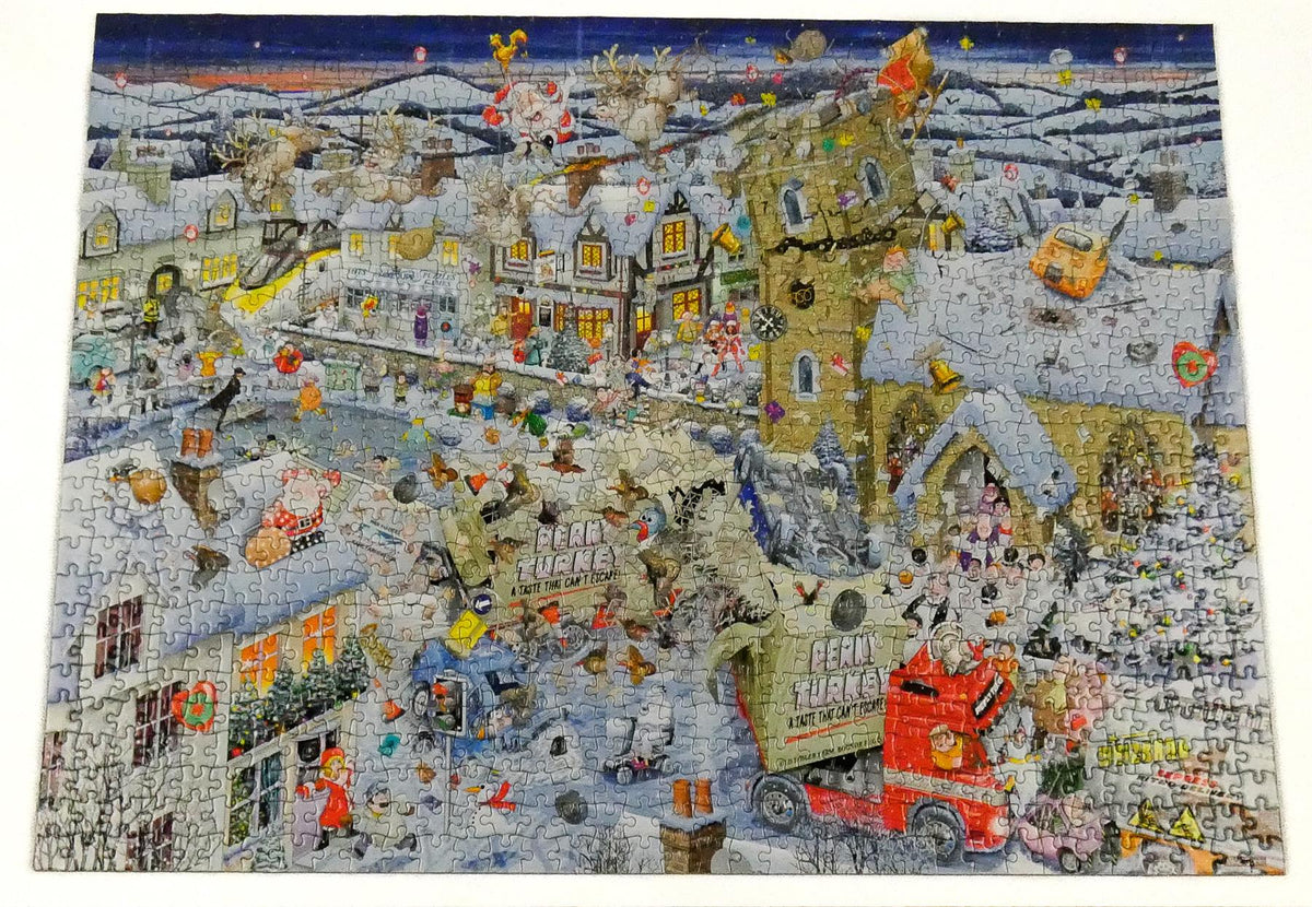 I Love Christmas by Mike Jupp 1000 Piece Jigsaw Puzzle – Humorous Festive Illustration, Christmas Gift