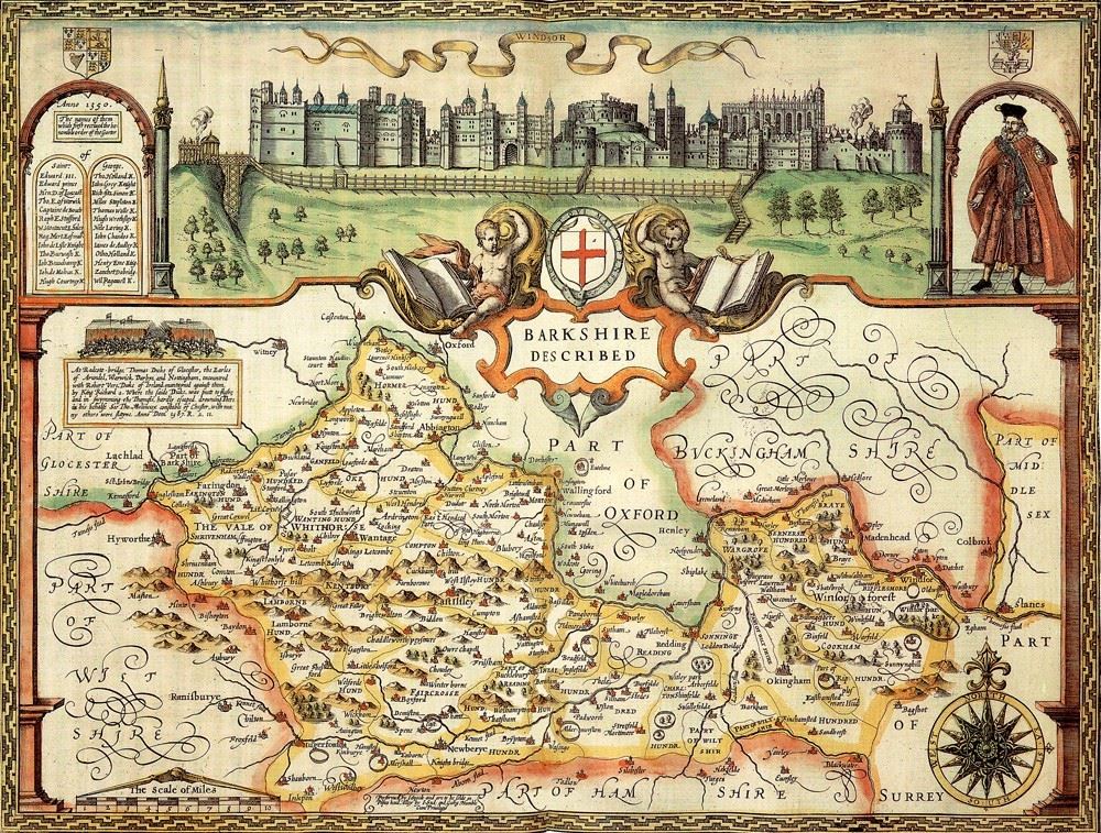 John Speed Berkshire Historical Map 1000 Piece Jigsaw Puzzle (1610) with Free A3 Guide Print