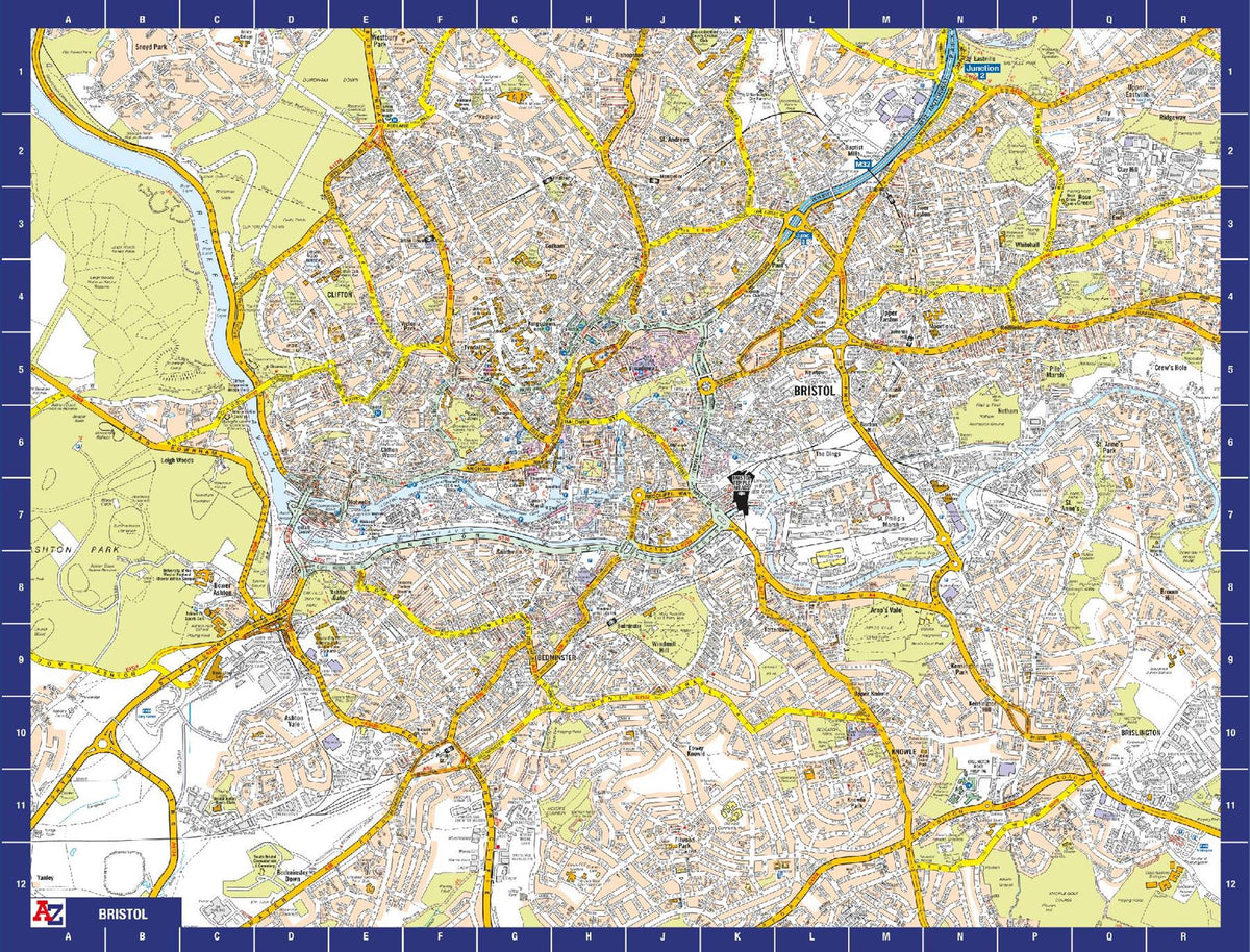 A to Z Map of Bristol 1000 Piece Jigsaw Puzzle with Guide Print & Street Index – Jigsaw Map Gift