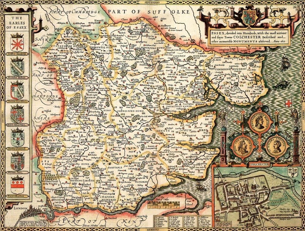 John Speed Essex Historical Map 1000 Piece Jigsaw Puzzle (1610) with A3 Guide Print – Antique Map