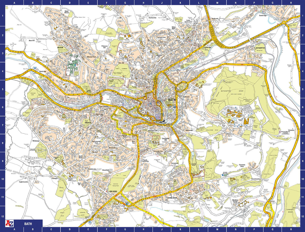 A to Z Map of Bath 1000 Piece Jigsaw Puzzle with Guide Print & Street Index – Jigsaw Map Gift