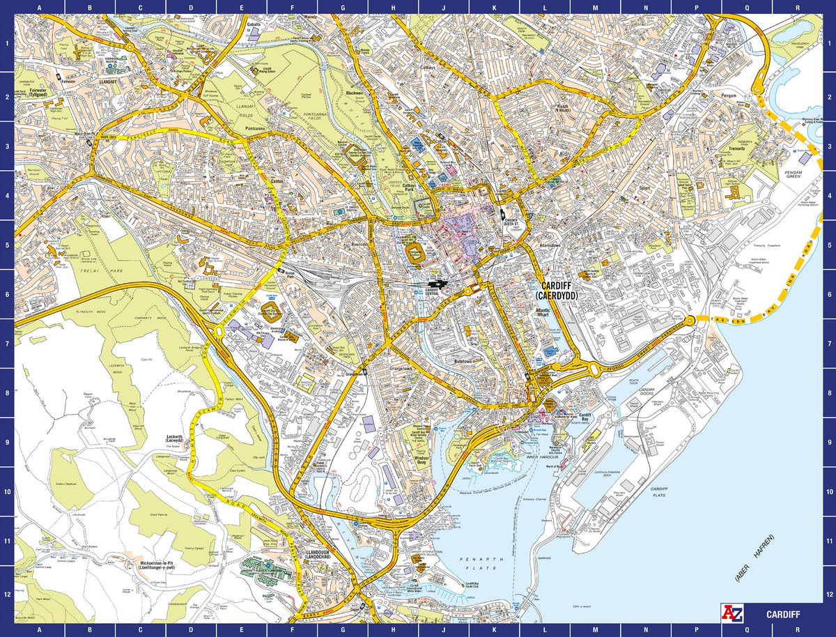 A to Z Map of Cardiff 1000 Piece Jigsaw Puzzle – Collins Street Map with Guide Print and Index