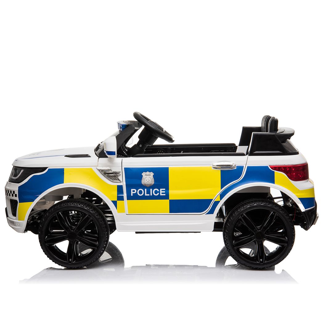 12V 7Ah Kids Electric Ride-On Police Car with 2.4G Remote Control, Dual Drive & MP3 Player – Ages 3–8, White