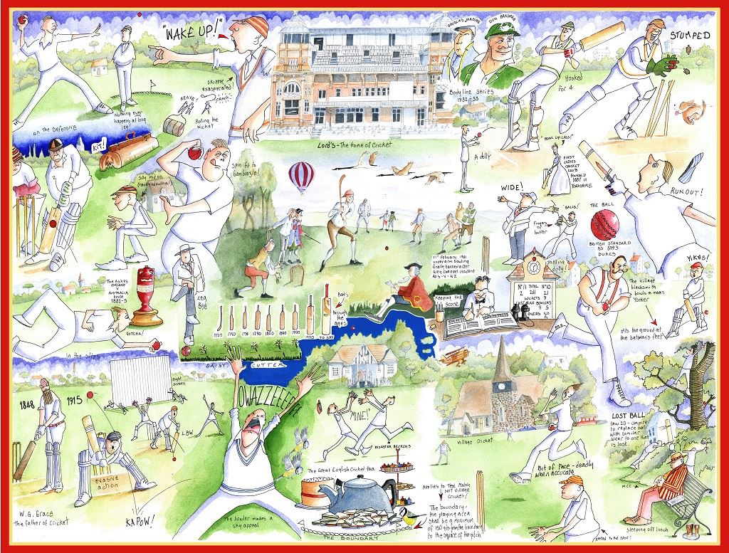 Tim Bulmer Cricket 1000 Piece Jigsaw Puzzle – Humorous Illustrated Cricket Puzzle