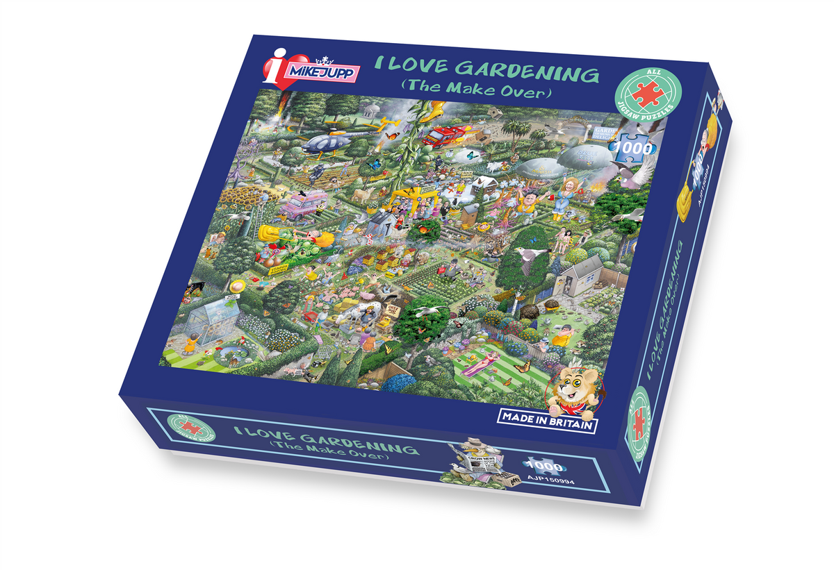 Mike Jupp I Love Gardening 1000 Piece Jigsaw Puzzle – Made in Britain, Recycled Board with Free Poster