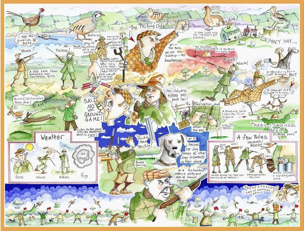 Tim Bulmer Shooting 1000 Piece Jigsaw Puzzle – Funny British Countryside Sport Scene