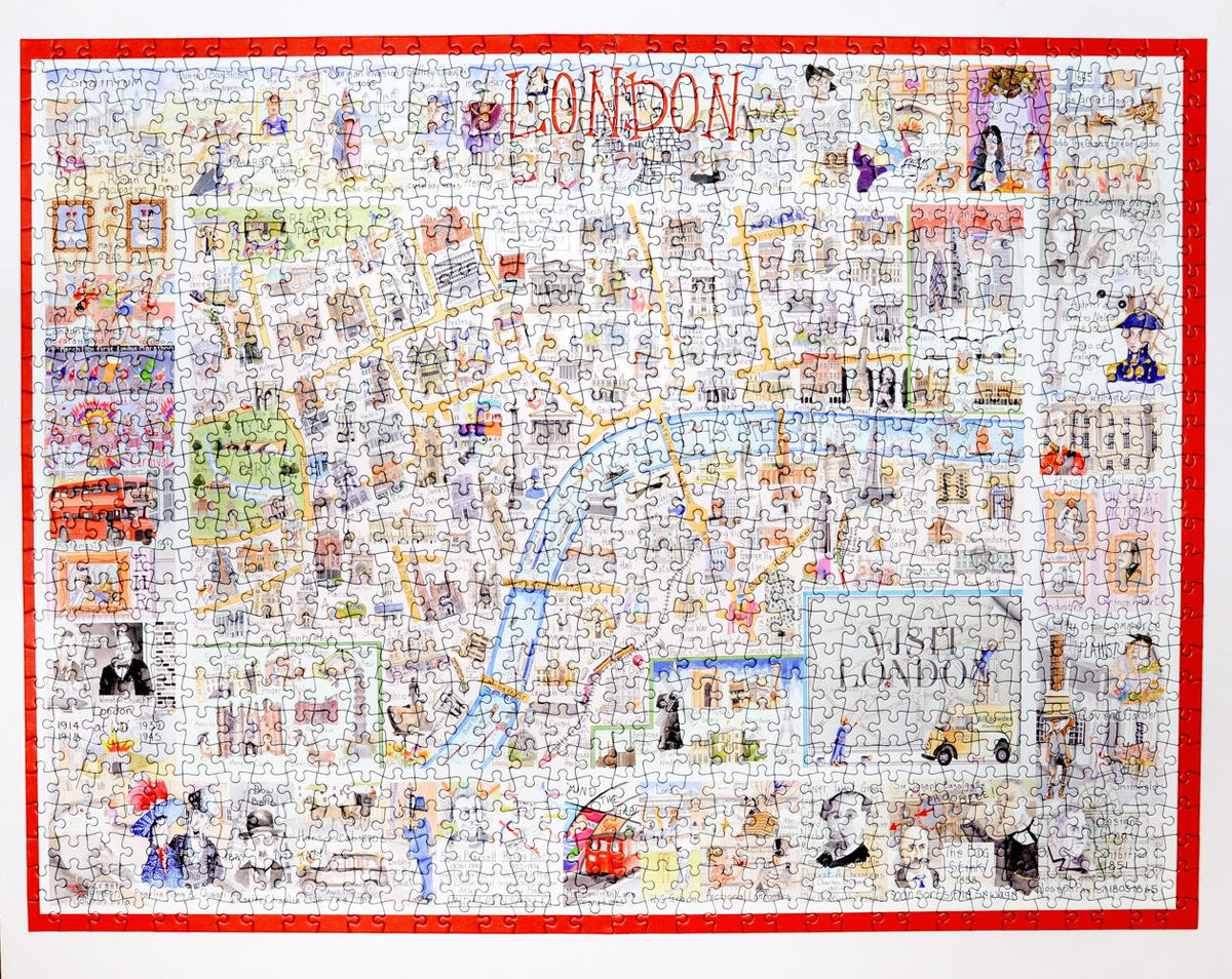 Tim Bulmer London 1000 Piece Jigsaw Puzzle – Comical Map with Landmarks & Cockney Humour