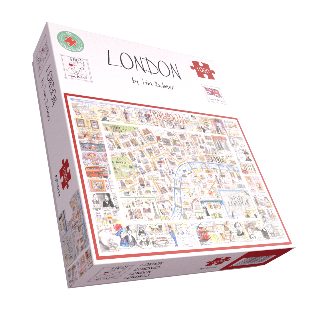 Tim Bulmer London 1000 Piece Jigsaw Puzzle – Comical Map with Landmarks & Cockney Humour