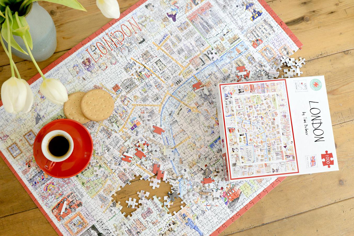 Tim Bulmer London 1000 Piece Jigsaw Puzzle – Comical Map with Landmarks & Cockney Humour