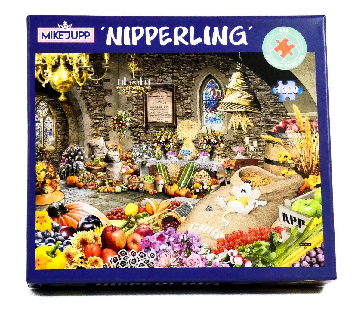 Mike Jupp Nipperling 1000 Piece Jigsaw Puzzle – Harvest Festival Mouse Scene, 66 x 50cm