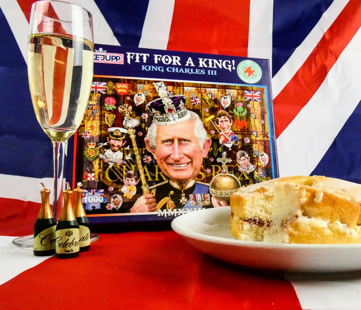 Mike Jupp Fit for a King 1000 Piece Jigsaw Puzzle – King Charles Coronation Caricature, Collectors' Item