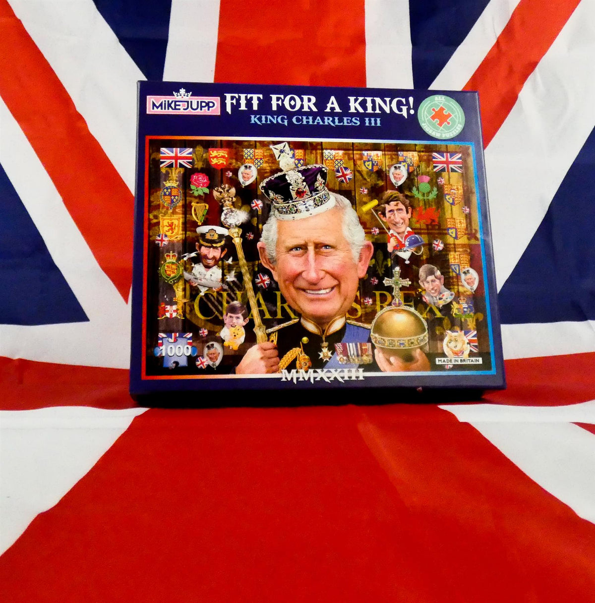 Mike Jupp Fit for a King 1000 Piece Jigsaw Puzzle – King Charles Coronation Caricature, Collectors' Item