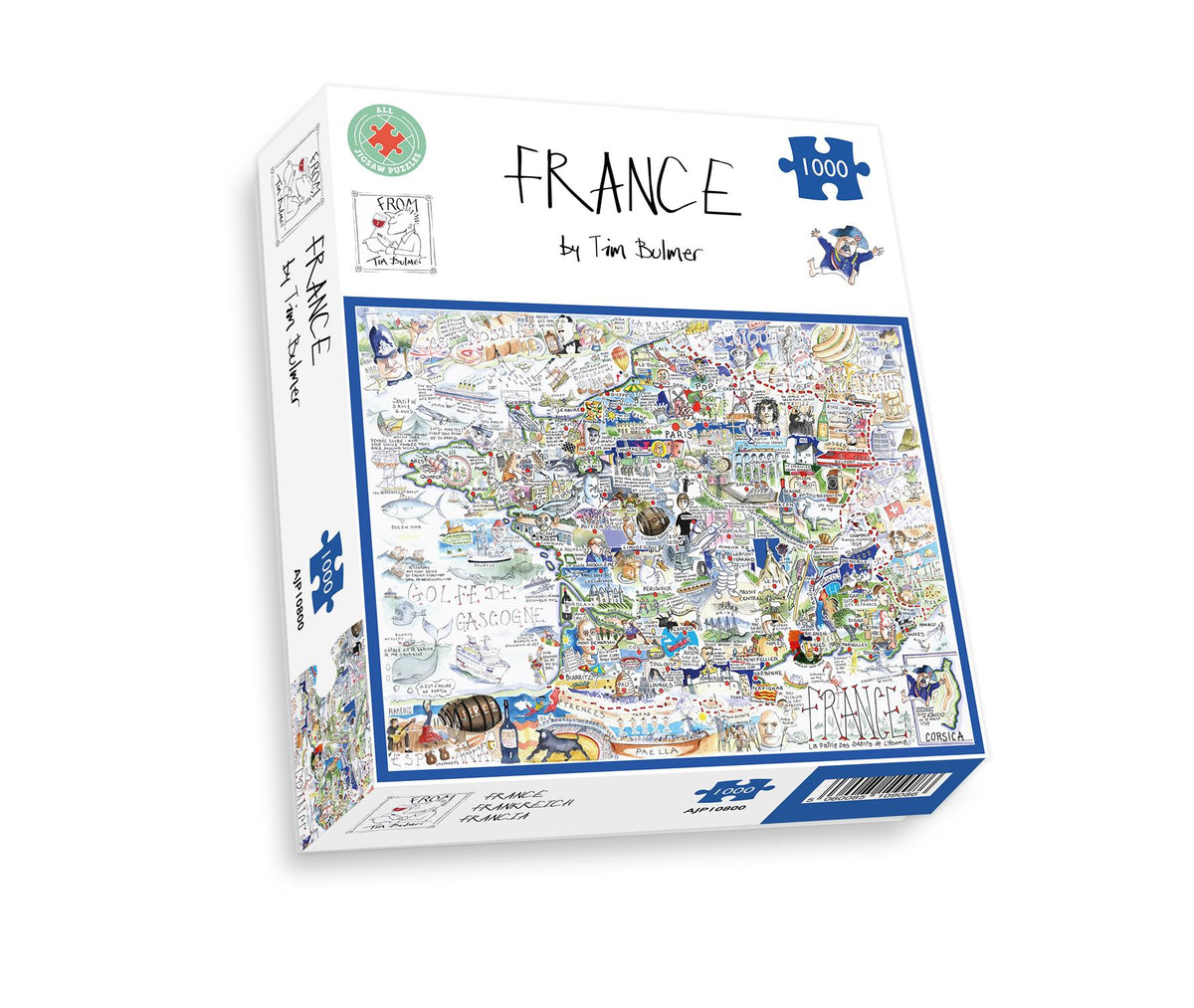Tim Bulmer France Map 1000 Piece Jigsaw Puzzle – Fact-Filled Illustrated Map of France