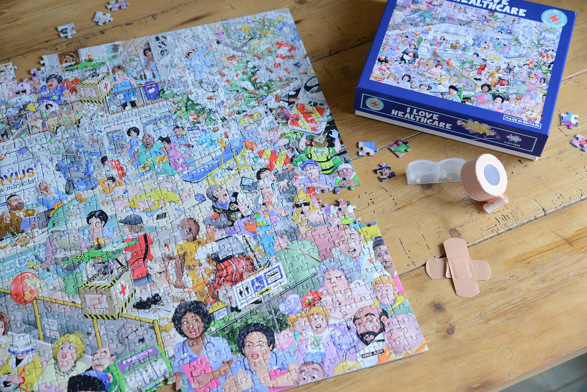 Mike Jupp I Love Healthcare 1000 Piece Jigsaw Puzzle – Hilarious Hospital Cartoon Scene