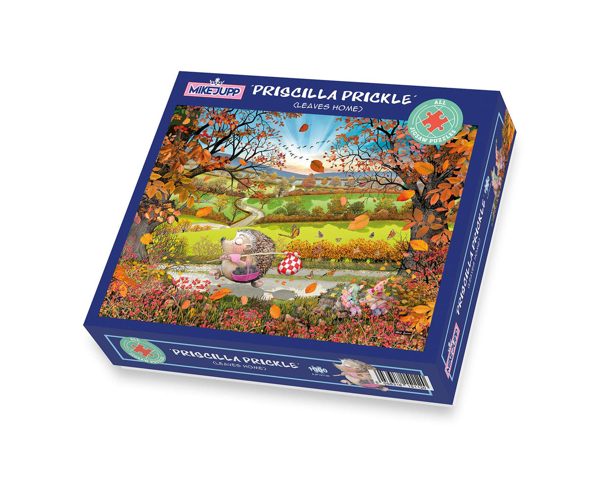 Mike Jupp Priscilla Prickle 1000 Piece Jigsaw Puzzle – Charming Hedgehog Illustration, 66 x 50cm