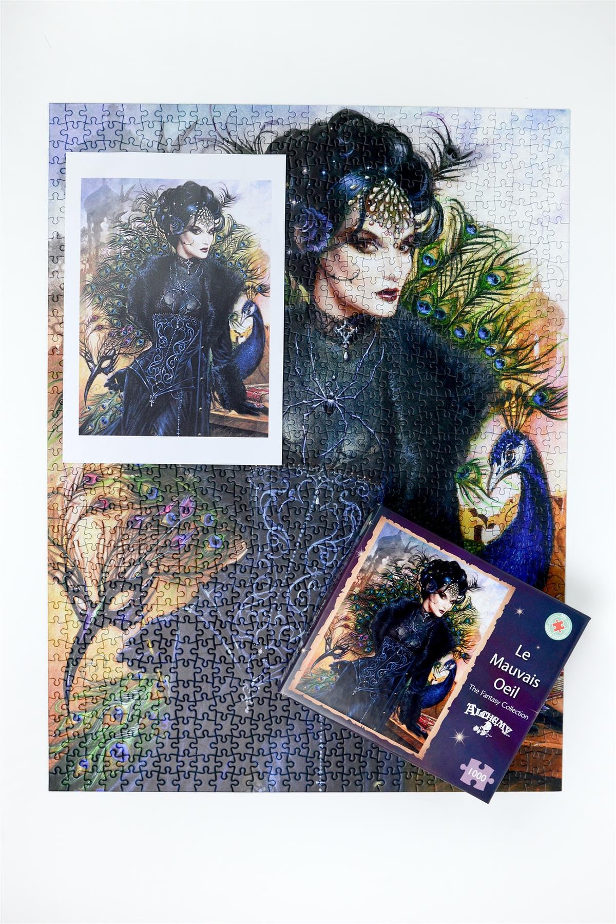 Alchemy Le Mauvais Oeil 1000 Piece Jigsaw Puzzle – Dark Fantasy Peacock Puzzle, 66 x 50 cm