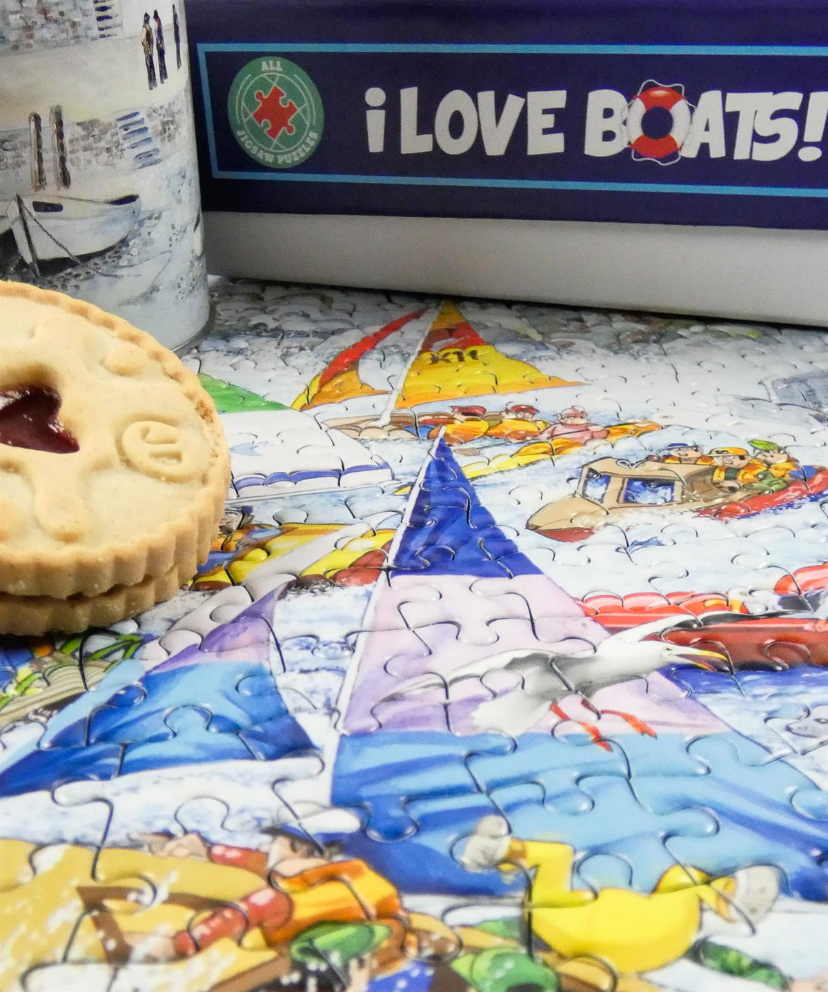 Mike Jupp I Love Boats 1000 Piece Jigsaw Puzzle – Chaotic Sailing Scene, Made in Britain, 66 x 50cm