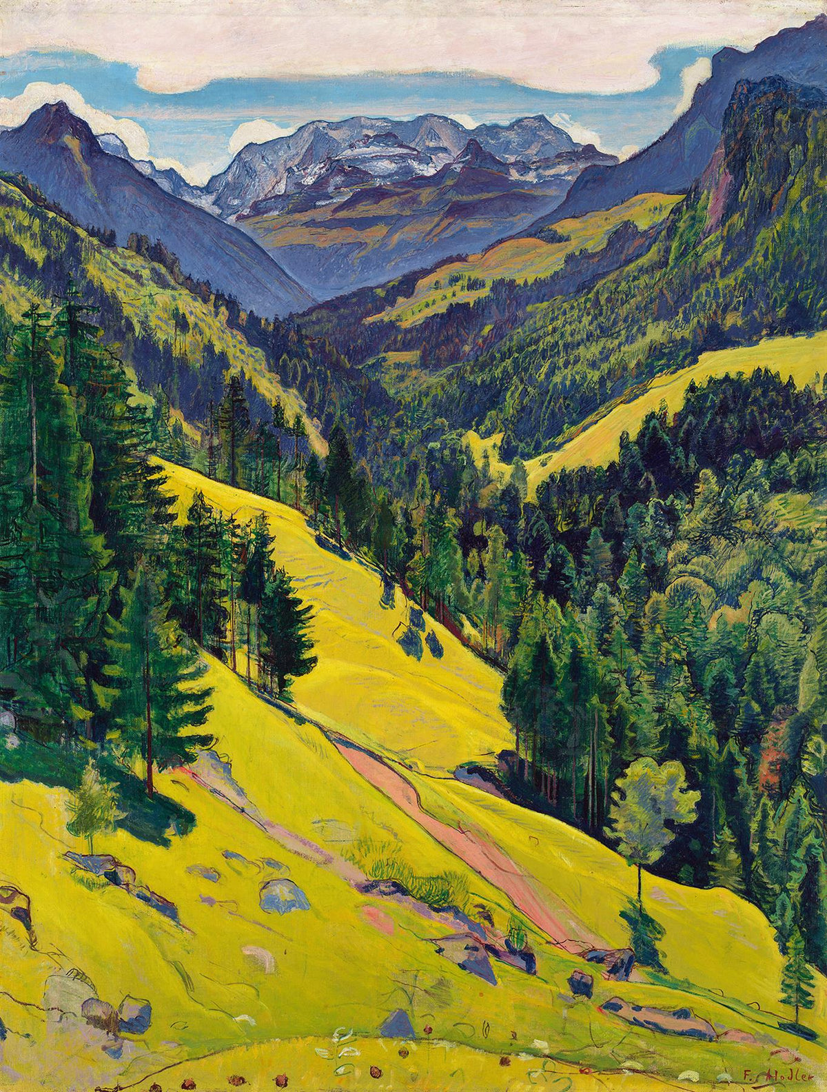 National Gallery Kien Valley with the Bluemlisalp Massif 1000 Piece Jigsaw Puzzle – Hodler Landscape