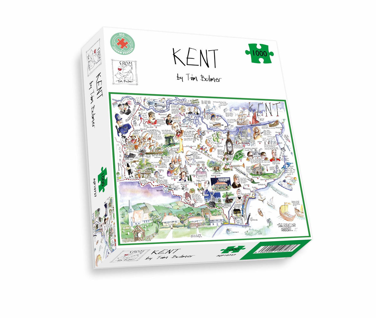 Tim Bulmer Kent 1000 Piece Jigsaw Puzzle – Funny County Map Puzzle, 66 x 50cm