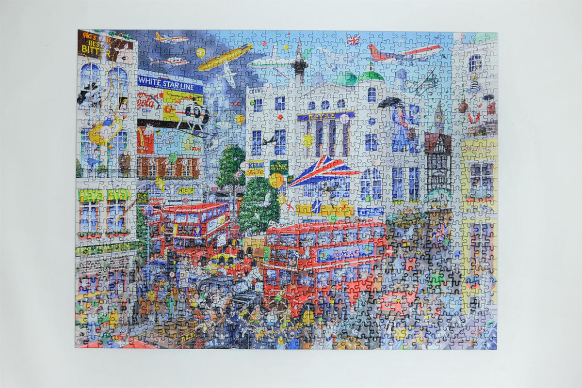 Mike Jupp I Love London 1000 Piece Jigsaw Puzzle – Comical Cartoon Scene, Made in Britain