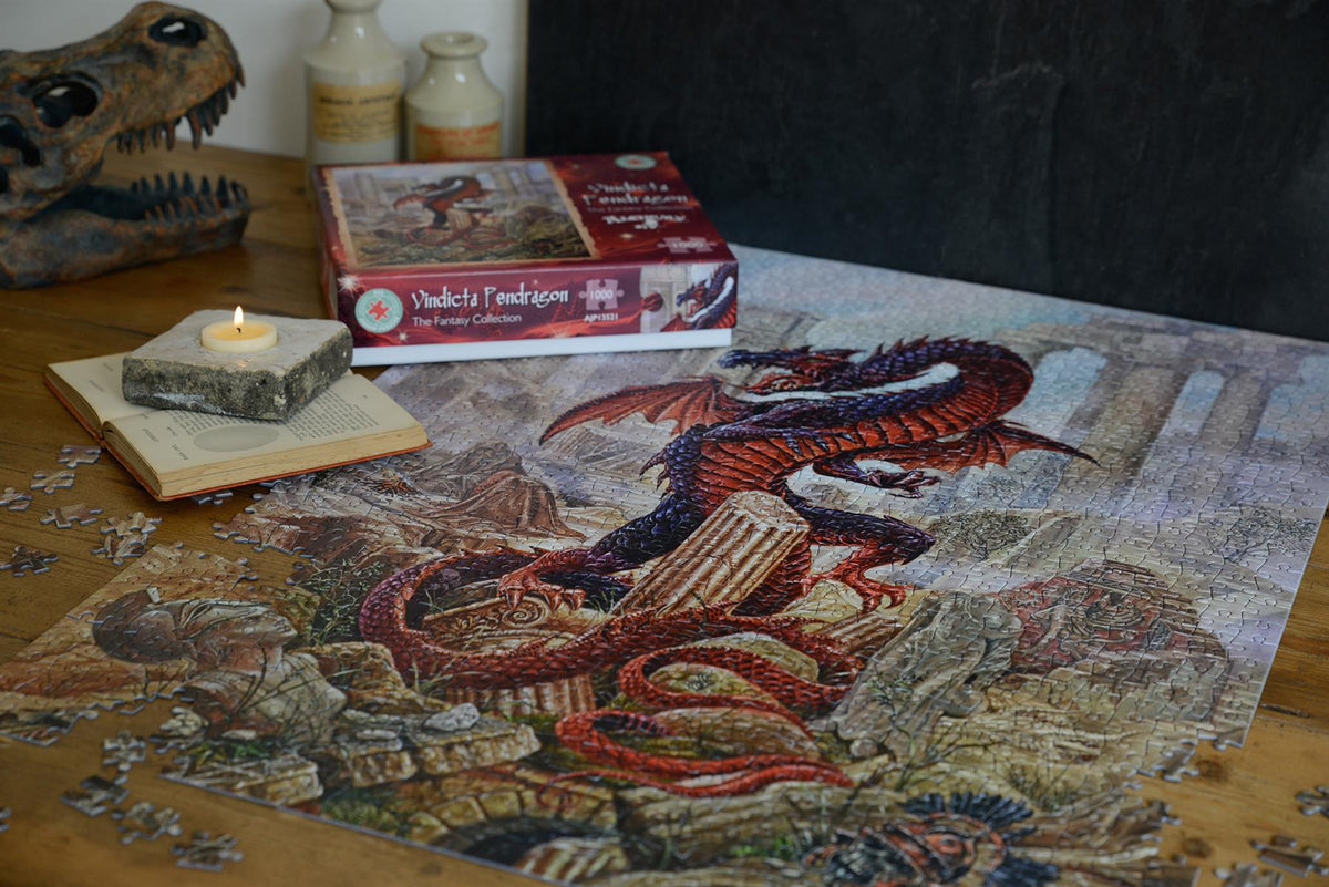 Alchemy Vindicta Pendragon 1000 Piece Jigsaw Puzzle – Mythical Dragon Fantasy Puzzle, 66 x 50 cm